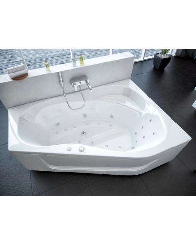 Акриловая гидромассажная ванна 170х95 см правая пневматическое управление премиум форсунки Aquatek Медея