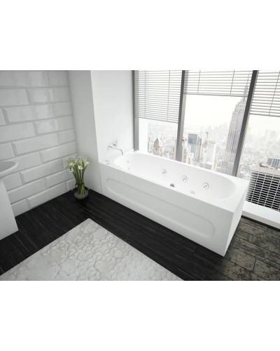 Акриловая гидромассажная ванна 160х70 см пневматическое управление стандартные форсунки Aquatek Оберон-160