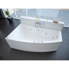Акриловая гидромассажная ванна 180х125 см левая пневматическое управление плоские форсунки Aquatek Оракул