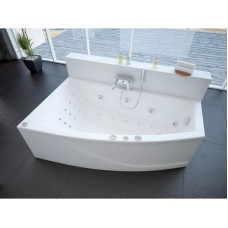 Акриловая гидромассажная ванна 180х125 см левая пневматическое управление плоские форсунки Aquatek Оракул