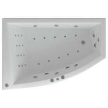 Акриловая гидромассажная ванна 180х125 см левая пневматическое управление плоские форсунки Aquatek Оракул