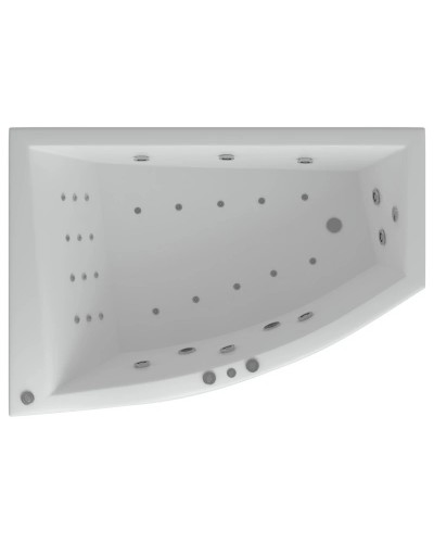 Акриловая гидромассажная ванна 180х125 см левая пневматическое управление плоские форсунки Aquatek Оракул