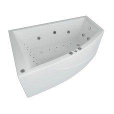 Акриловая гидромассажная ванна 180х125 см левая пневматическое управление плоские форсунки Aquatek Оракул