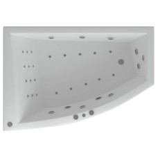 Акриловая гидромассажная ванна 180х125 см левая пневматическое управление премиум форсунки Aquatek Оракул