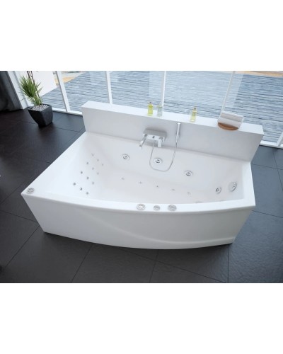 Акриловая гидромассажная ванна 180х125 см левая пневматическое управление премиум форсунки Aquatek Оракул