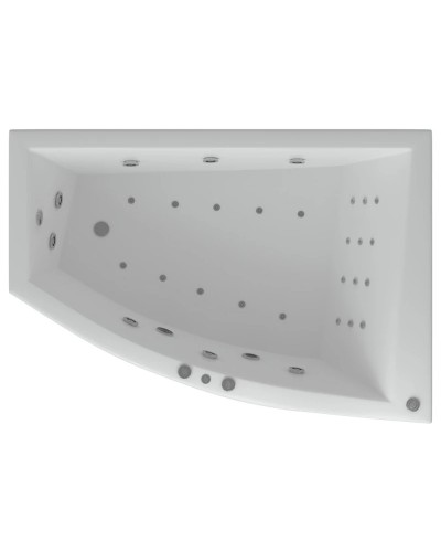 Акриловая гидромассажная ванна 180х125 см правая пневматическое управление стандартные форсунки Aquatek Оракул