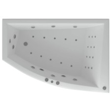 Акриловая гидромассажная ванна 180х125 см правая пневматическое управление плоские форсунки Aquatek Оракул