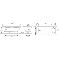 Ванна из материала Flight Jacob Delafon Odeon Rive Gauche 170x70 E6D151-00 без гидромассажа