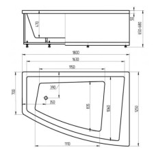 Акриловая гидромассажная ванна 180х125 см правая пневматическое управление премиум форсунки Aquatek Оракул
