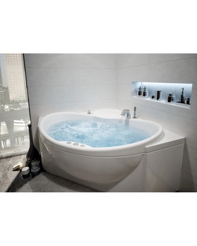 Акриловая гидромассажная ванна 150х150 см пневматическое управление плоские форсунки Aquatek Эпсилон
