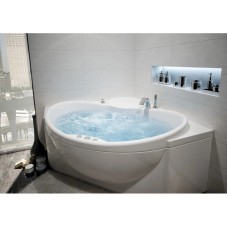 Акриловая гидромассажная ванна 150х150 см пневматическое управление премиум форсунки Aquatek Эпсилон