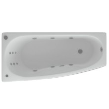 Акриловая гидромассажная ванна 160х75 см левая пневматическое управление плоские форсунки Aquatek Пандора