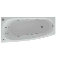 Акриловая гидромассажная ванна 160х75 см левая пневматическое управление плоские форсунки Aquatek Пандора