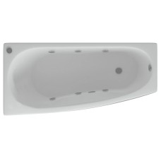 Акриловая гидромассажная ванна 160х75 см левая пневматическое управление плоские форсунки Aquatek Пандора