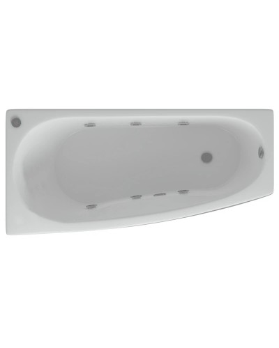 Акриловая гидромассажная ванна 160х75 см левая пневматическое управление плоские форсунки Aquatek Пандора