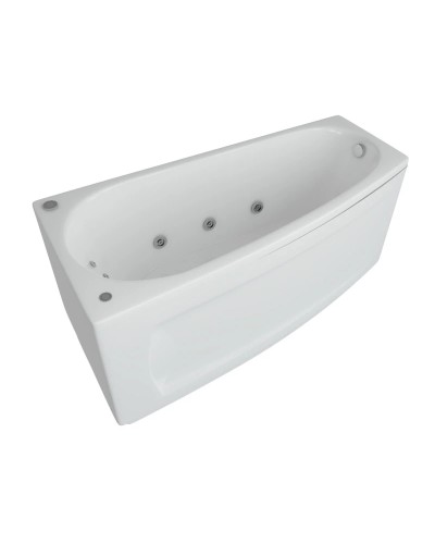 Акриловая гидромассажная ванна 160х75 см левая пневматическое управление плоские форсунки Aquatek Пандора
