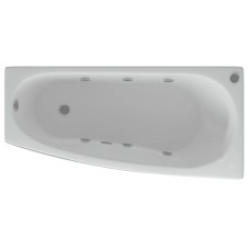 Акриловая гидромассажная ванна 160х75 см правая пневматическое управление плоские форсунки Aquatek Пандора