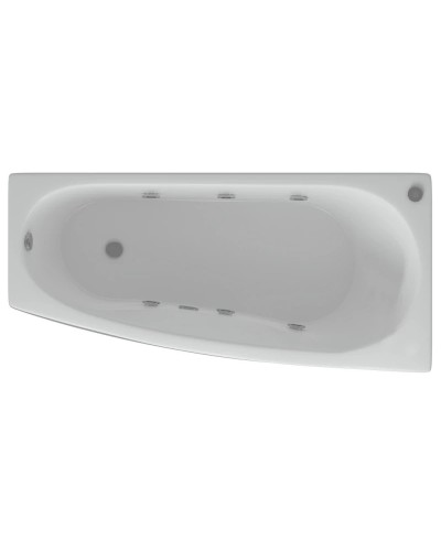 Акриловая гидромассажная ванна 160х75 см правая пневматическое управление плоские форсунки Aquatek Пандора