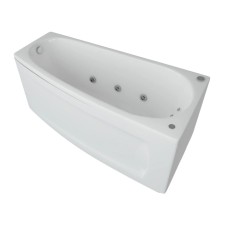 Акриловая гидромассажная ванна 160х75 см правая пневматическое управление плоские форсунки Aquatek Пандора