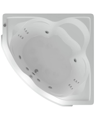 Акриловая гидромассажная ванна 164х164 см пневматическое управление стандартные форсунки+спинной массаж 12 форсунок Aquatek Сириус