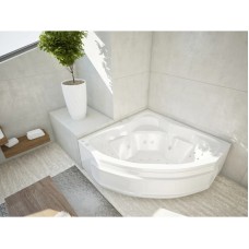 Акриловая гидромассажная ванна 164х164 см пневматическое управление стандартные форсунки+спинной массаж 12 форсунок Aquatek Сириус