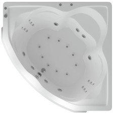 Акриловая гидромассажная ванна 164х164 см пневматическое управление плоские форсунки+спинной массаж 12 форсунок Aquatek Сириус