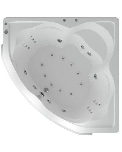 Акриловая гидромассажная ванна 164х164 см пневматическое управление плоские форсунки+спинной массаж 12 форсунок Aquatek Сириус