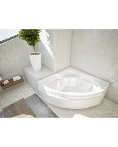 Акриловая гидромассажная ванна 164х164 см пневматическое управление плоские форсунки+спинной массаж 12 форсунок Aquatek Сириус