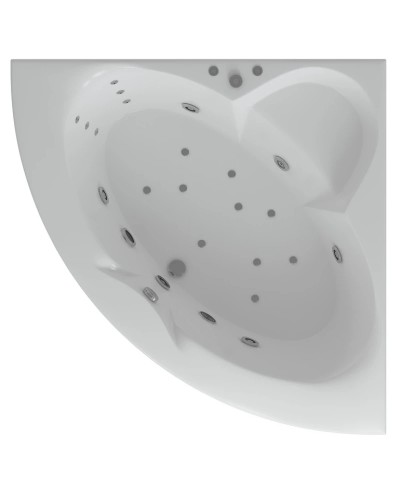 Акриловая гидромассажная ванна 140,5х140,5 см пневматическое управление стандартные форсунки Aquatek Поларис 1