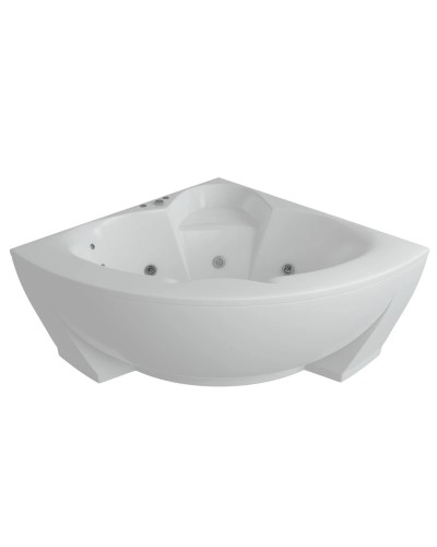 Акриловая гидромассажная ванна 140,5х140,5 см пневматическое управление премиум форсунки Aquatek Поларис 1