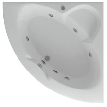 Акриловая гидромассажная ванна 140,5х140,5 см пневматическое управление премиум форсунки Aquatek Поларис 1