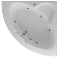 Акриловая гидромассажная ванна 140,5х140,5 см пневматическое управление премиум форсунки Aquatek Поларис 1