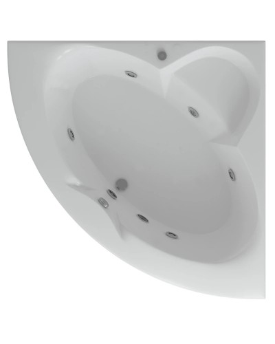 Акриловая гидромассажная ванна 140,5х140,5 см пневматическое управление премиум форсунки Aquatek Поларис 1