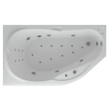 Акриловая гидромассажная ванна 170х100 см левая пневматическое управление стандартные форсунки Aquatek Таурус
