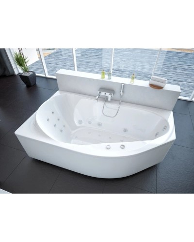 Акриловая гидромассажная ванна 170х100 см левая пневматическое управление плоские форсунки Aquatek Таурус