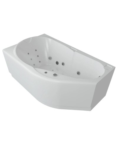 Акриловая гидромассажная ванна 170х100 см левая пневматическое управление плоские форсунки Aquatek Таурус