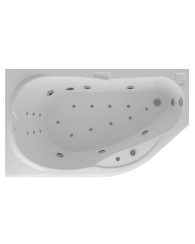 Акриловая гидромассажная ванна 170х100 см левая пневматическое управление премиум форсунки Aquatek Таурус