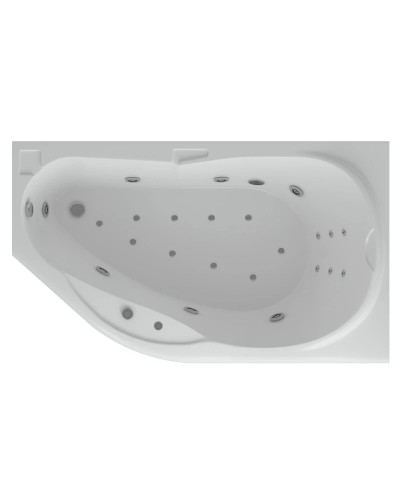 Акриловая гидромассажная ванна 170х100 см правая пневматическое управление премиум форсунки Aquatek Таурус