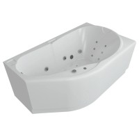 Акриловая гидромассажная ванна 170х100 см правая пневматическое управление премиум форсунки Aquatek Таурус