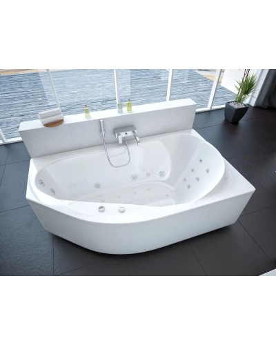 Акриловая гидромассажная ванна 170х100 см правая пневматическое управление плоские форсунки Aquatek Таурус