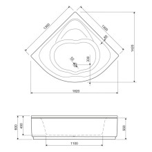 Акриловая ванна 130х130 см Cezares Cetina CETINA-130-130-41