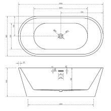 Акриловая ванна Abber AB9203-1.5 150х80 без гидромассажа