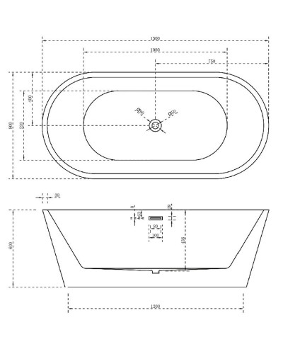 Акриловая ванна Abber AB9203-1.5 150х80 без гидромассажа