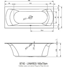 Акриловая ванна Riho Linares 160х75 L B140008005 (BD5200500000000) без гидромассажа