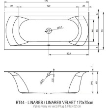 Акриловая ванна Riho Linares 170х75 L B141011005 (BD5400500000000) без гидромассажа