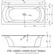 Акриловая ванна Riho Linares 180х80 L B142011005 (BD5600500000000) без гидромассажа