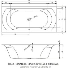 Акриловая ванна Riho Linares 190х90 R B143016005 (BD5700500000000) без гидромассажа