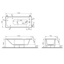 Акриловая ванна 170х70 см Vitra Balance 55180001000