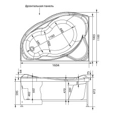 Акриловая ванна 160,4x110 см левая Aquanet Jamaica 00205486