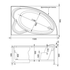 Акриловая ванна 149,8x100 см правая Aquanet Mayorca 00205438